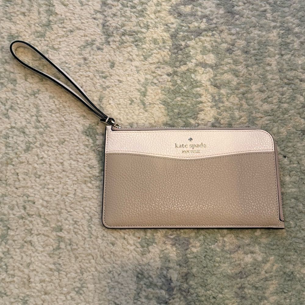 Kate Spade Taupe Card Holder and Wallet